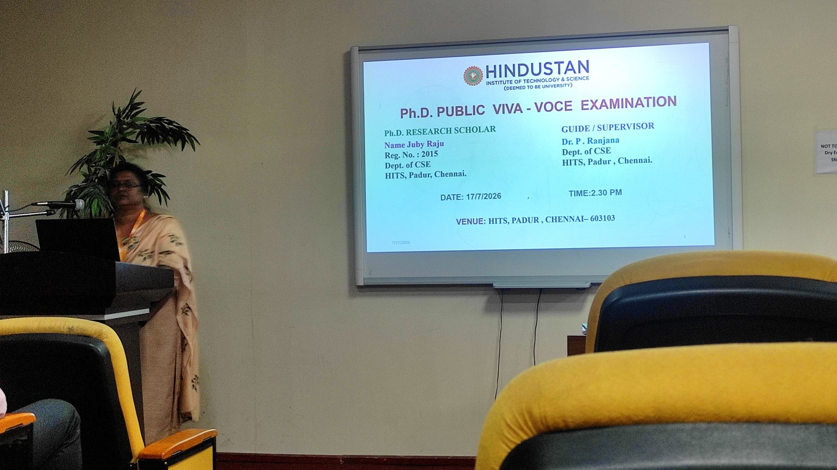 Successful Ph.D. Public Viva-Voce Defense by Prof. Juby Raju