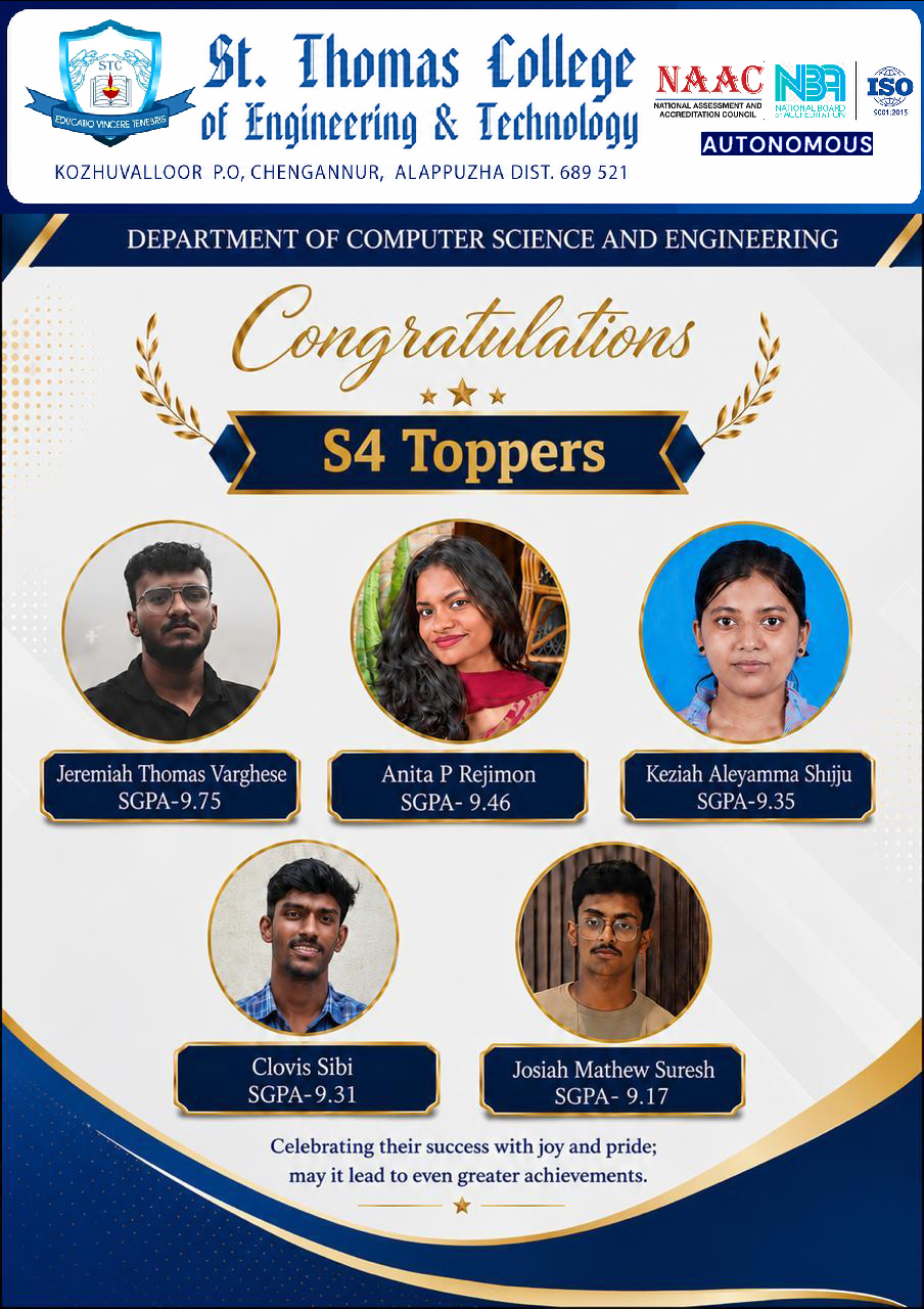 Semester 4 Toppers (2024-28 Batch)